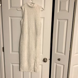 White shimmery midi dress